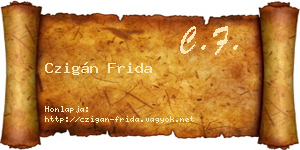 Czigán Frida névjegykártya